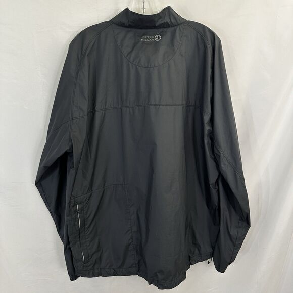 Peter Millar E4 Wind Golf Jacket 1/4 Zip Gray w/ Pocket Mens XL Shirt - Picture 4 of 8